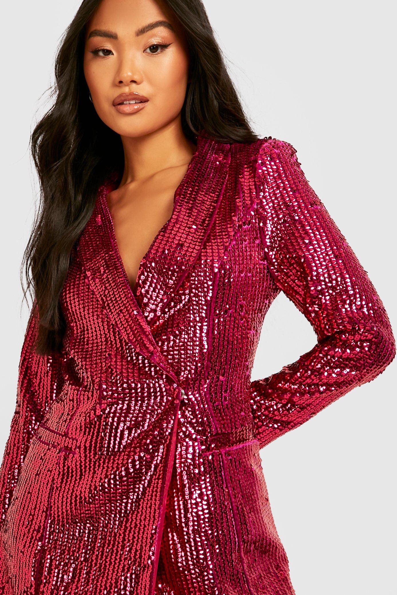 Womens sequin hot sale blazer dress